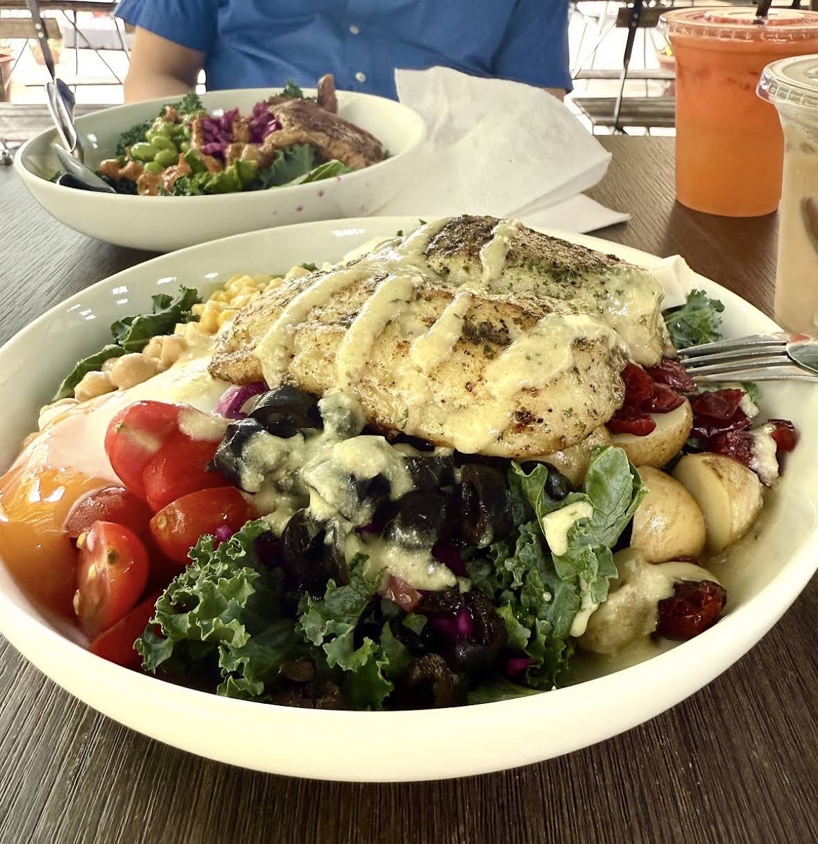 Kale and fish salad bowl from The Lawn